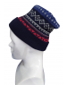Pure Wool Cap Reversible Jacquard design black